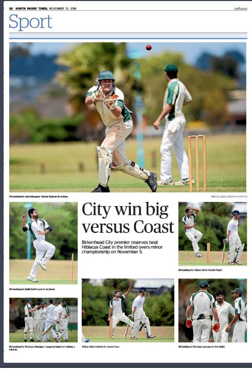 Reserves made the North Shore Times with their 10 wicket win over Hibiscus Coast on November 5.